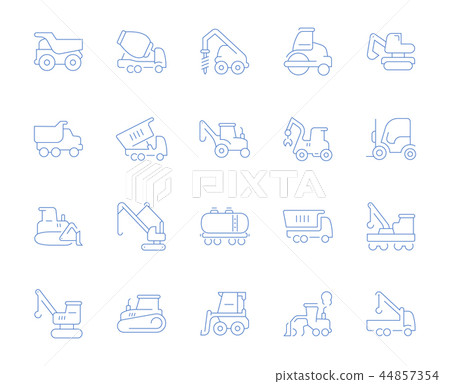 Set Vector Line Icons of Heavy Equipment. 44857354
