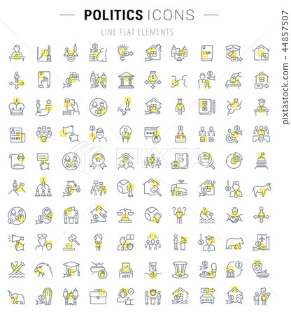 Set Vector Line Icons of Politics. Set Vector Line Icons of Politics. 44857507