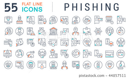 Set Vector Line Icons of Phishing. Set Vector Line Icons of Phishing. 44857511