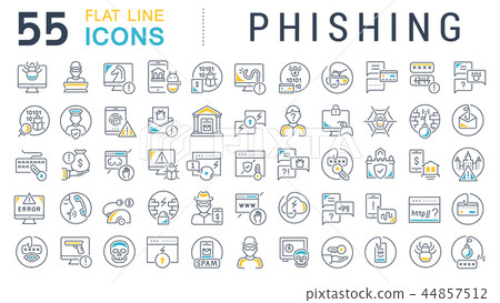 Set Vector Line Icons of Phishing. 44857512