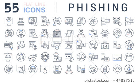 Set Vector Line Icons of Phishing. Set Vector Line Icons of Phishing. 44857513