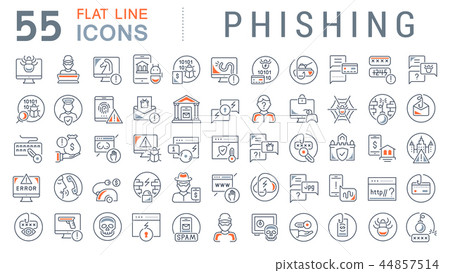 Set Vector Line Icons of Phishing. Set Vector Line Icons of Phishing. 44857514