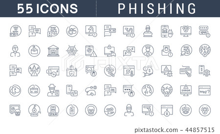 Set Vector Line Icons of Phishing. Set Vector Line Icons of Phishing. 44857515