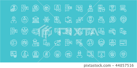 Set of Line Icons of Phishing. 44857516