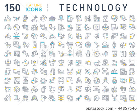 Set Vector Line Icons of Technology. Set Vector Line Icons of Technology. 44857540