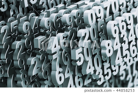 Close-up On A Digital Matrix Consisting Of Metal Numbers 44858253