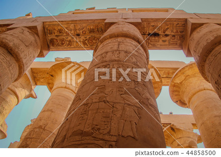 Ruins of the beautiful ancient temple in Luxor.  44858500