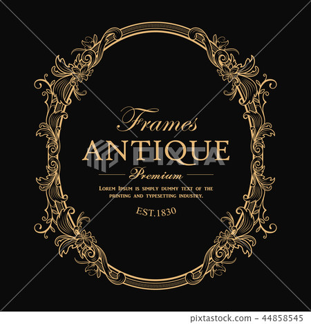 Antique frame hand drawn vintage label Engraving Antique frame hand drawn vintage label Engraving 44858545