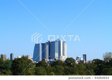 清楚的名古屋市的城市景觀 44860683