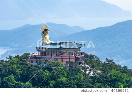 Bohyunsa Temple with big sitting buddha's image Bohyunsa Temple with big sitting buddha's image 44860911