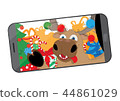 Funny Reindeer taking a selfie in Santa's workshop 44861029