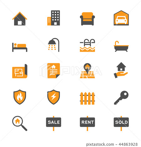 Real estate flat icons - Stock Illustration [44863928] - PIXTA