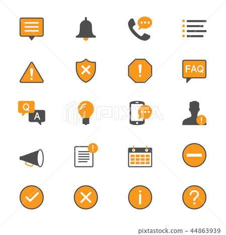 Information and notification flat icons 44863939