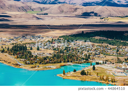 View of Lake Tekapo from Mount John, NZ 44864510