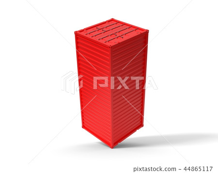 balanced on corner shipment container on white. 3d illustration balanced on corner shipment container on white. 3d illustration 44865117