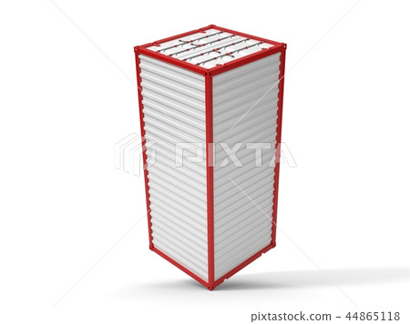 balanced on corner shipment container on white. 3d illustration balanced on corner shipment container on white. 3d illustration 44865118