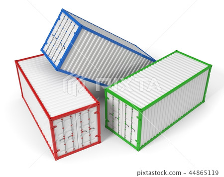 simple shipment container on white. 3d illustration simple shipment container on white. 3d illustration 44865119