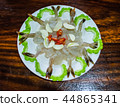 Shrimp in fish sauce with gour on hardwood table 44865341