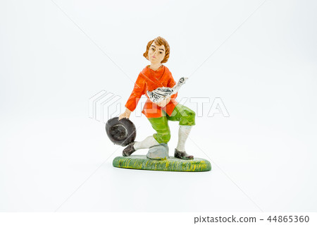 Christian nativity scene figure. Boy with hat 44865360