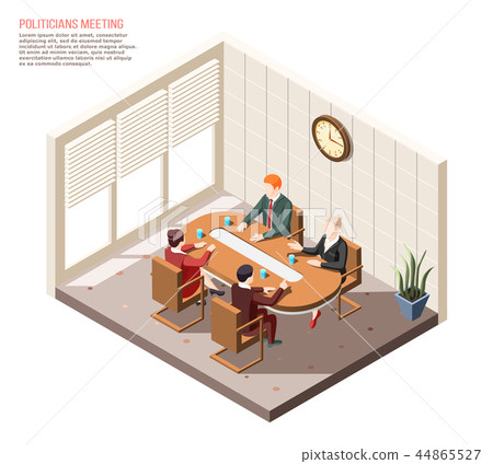 Politicians Meeting Isometric Composition Politicians Meeting Isometric Composition 44865527