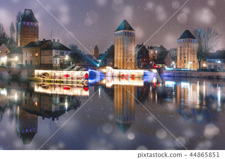 Night Petite France in Strasbourg, Alsace 44865851