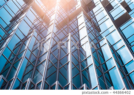 blue glass, building, skyscrapers, perspective 44866402