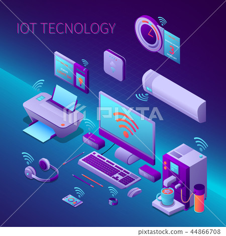 Iot Technology Isometric Composition Iot Technology Isometric Composition 44866708