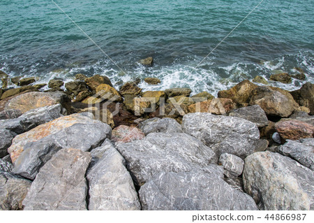 Rocks on the beach at khung wiman beach  . 44866987