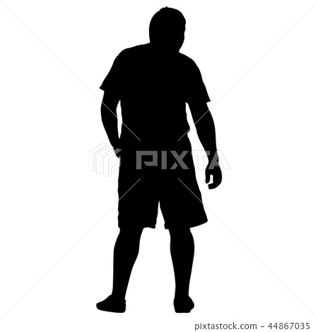 Black silhouette man standing, people on white 44867035
