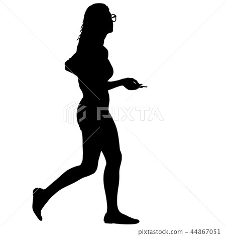 Silhouette of People Standing on White Background Silhouette of People Standing on White Background 44867051