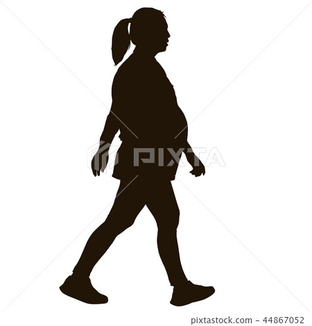 Silhouette of People Standing on White Background 44867052