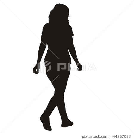 Silhouette of People Standing on White Background Silhouette of People Standing on White Background 44867053
