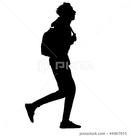 Silhouette of People Standing on White Background Silhouette of People Standing on White Background 44867055