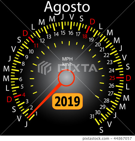 2019 year calendar speedometer car in Spanish 2019 year calendar speedometer car in Spanish 44867057