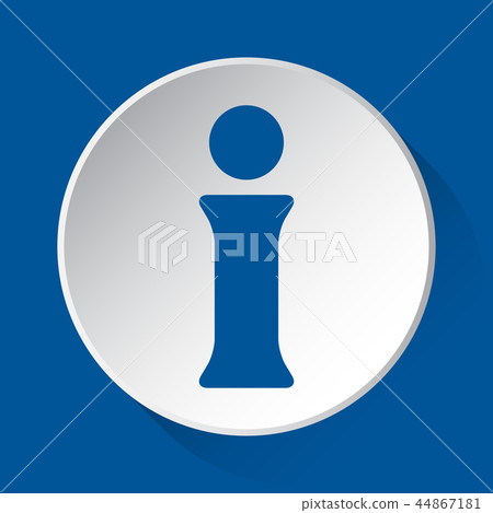 information symbol - blue icon on white button information symbol - blue icon on white button 44867181