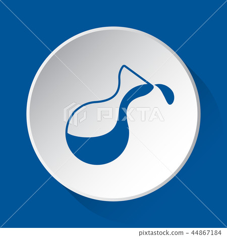 flask with a drop - blue icon on white button flask with a drop - blue icon on white button 44867184
