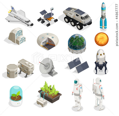 Mars Colonization Isometric Set 44867777