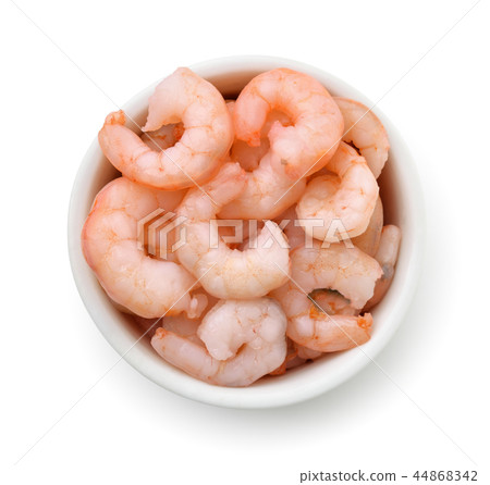 Top view of bowl with boiled shrimps Top view of bowl with boiled shrimps 44868342