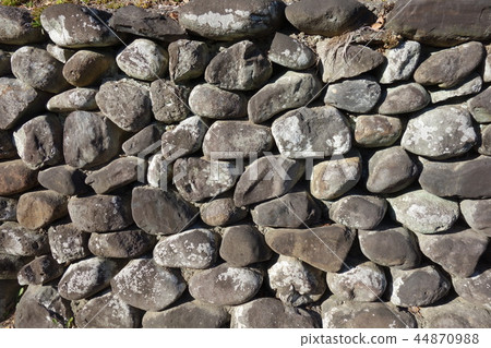 Cobblestone wall material background samurai residences Izumi City Kagoshima Prefecture Cobblestone wall material background samurai residences Izumi City Kagoshima Prefecture 44870988