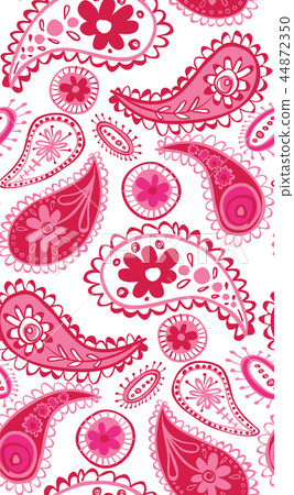 Vector decorative paisley design in reds and pinks 44872350