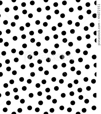 Vector black polka dots seamless pattern on white  44872351