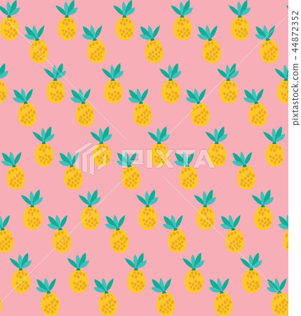 Vector pineapples on salmon pink pattern Vector pineapples on salmon pink pattern 44872352