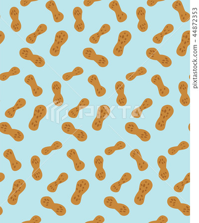 Vector peanut on light blue background pattern Vector peanut on light blue background pattern 44872353