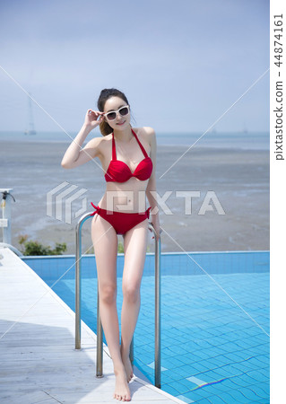 Summer Vacation of beautiful women,having fun in the water 143 44874161