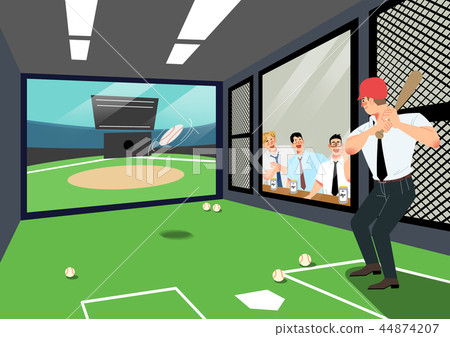 Vector - having fun together after work. playing game with office colleagues or friends. vector illustration. 003 44874207