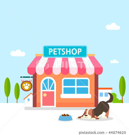 Online shopping of Pet accessories, E-shopping Concept vector illustration 003 44874620