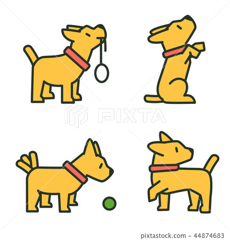 Flat veterinary icons set. use for web and mobile UI, set of basic veterinary elements isolated vector illustration 061 44874683