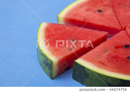 Delicious summer fruits object photo, tomato, oriental melon and watermelon 104 44874756