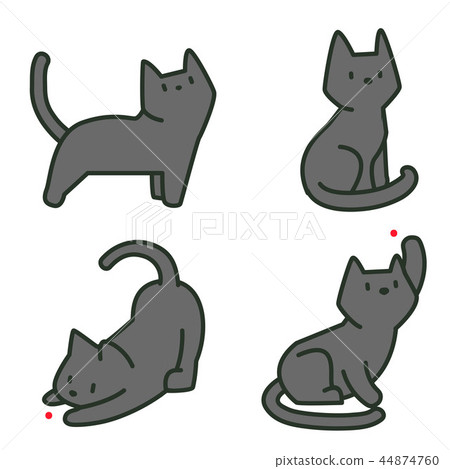 Flat veterinary icons set. use for web and mobile UI, set of basic veterinary elements isolated vector illustration 045 44874760