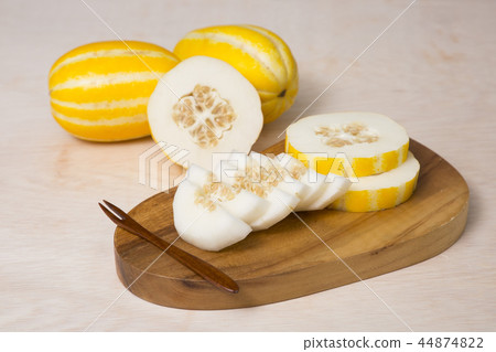 Delicious summer fruits object photo, tomato, oriental melon and watermelon 060 44874822